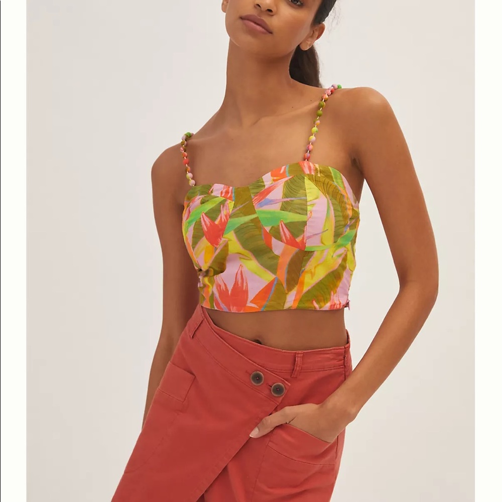 Farm x Anthropologie NWT Structured Crop Top